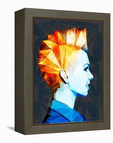 Girl with Mohawk-Enrico Varrasso-Framed Stretched Canvas