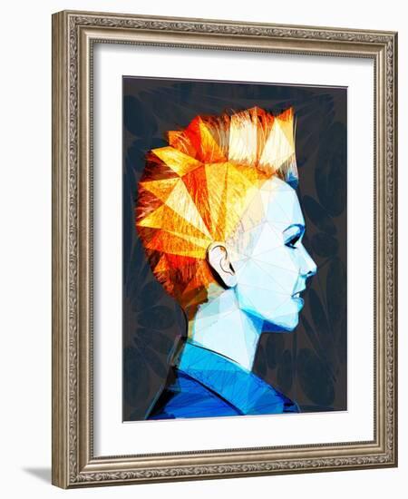 Girl with Mohawk-Enrico Varrasso-Framed Art Print