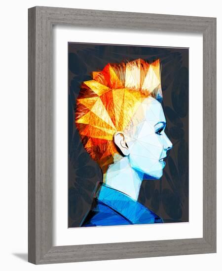 Girl with Mohawk-Enrico Varrasso-Framed Art Print