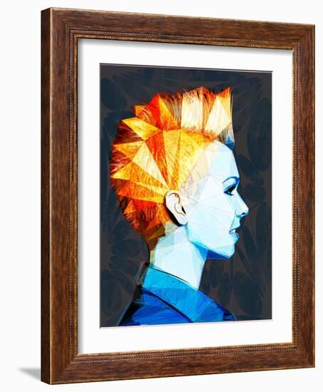 Girl with Mohawk-Enrico Varrasso-Framed Art Print