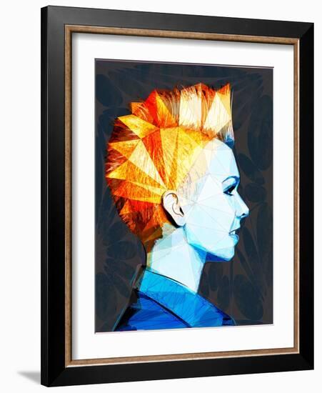 Girl with Mohawk-Enrico Varrasso-Framed Art Print