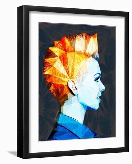 Girl with Mohawk-Enrico Varrasso-Framed Art Print