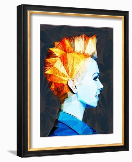 Girl with Mohawk-Enrico Varrasso-Framed Art Print