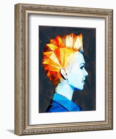 Girl with Mohawk-Enrico Varrasso-Framed Art Print