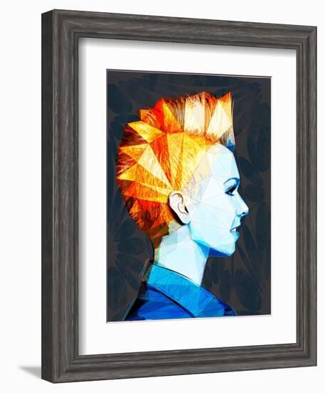 Girl with Mohawk-Enrico Varrasso-Framed Art Print