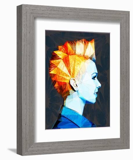 Girl with Mohawk-Enrico Varrasso-Framed Art Print