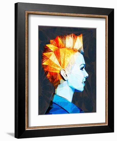 Girl with Mohawk-Enrico Varrasso-Framed Art Print