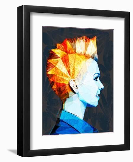 Girl with Mohawk-Enrico Varrasso-Framed Art Print