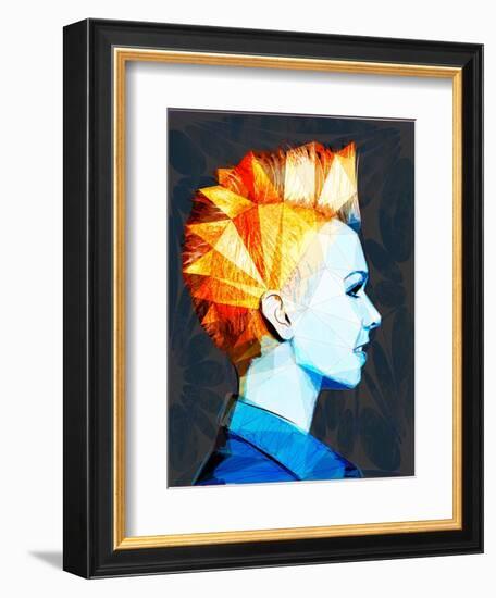 Girl with Mohawk-Enrico Varrasso-Framed Art Print