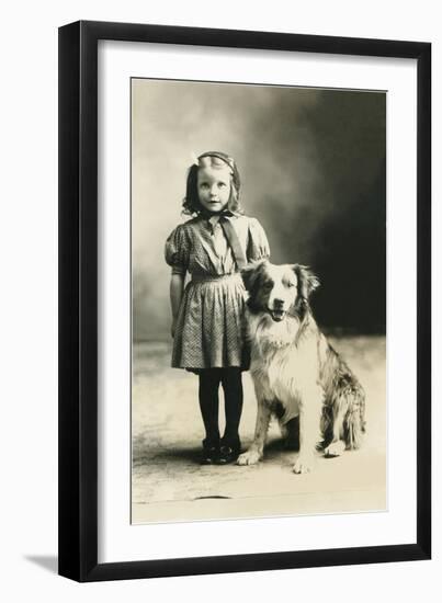 Girl with Mutt-null-Framed Art Print