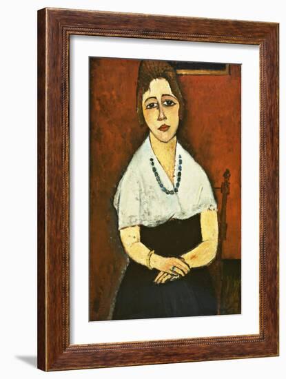 Girl with Necklace (Elena Picard)-Amedeo Modigliani-Framed Giclee Print
