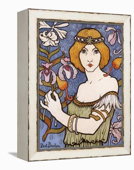 Girl with Orchids, c.1895-Paul Berthon-Framed Premier Image Canvas