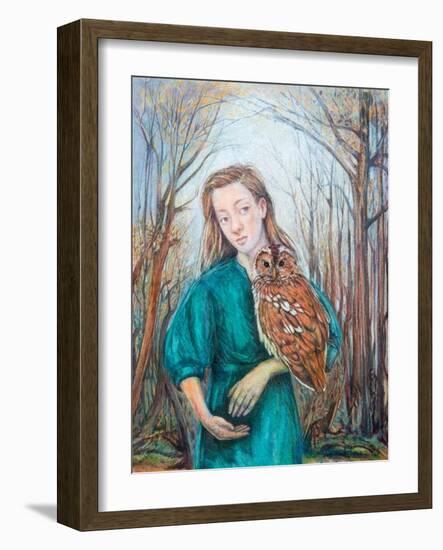 Girl with Owl, 2012-Silvia Pastore-Framed Giclee Print