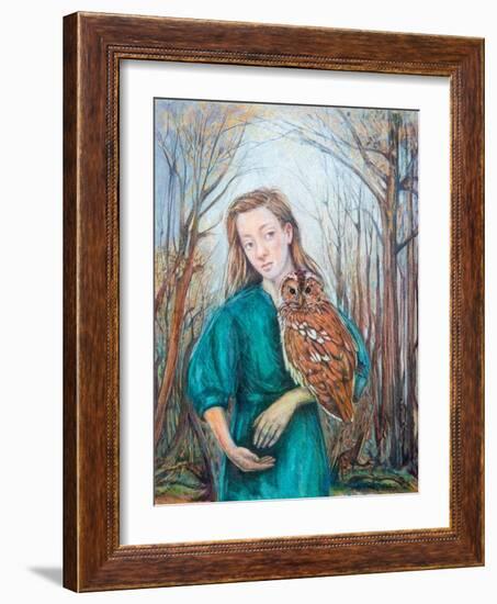 Girl with Owl, 2012-Silvia Pastore-Framed Giclee Print