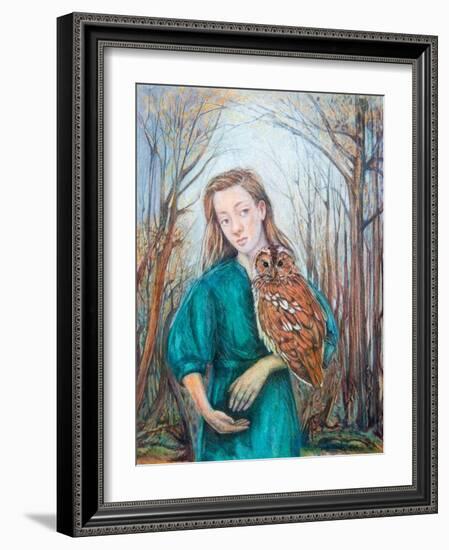 Girl with Owl, 2012-Silvia Pastore-Framed Giclee Print