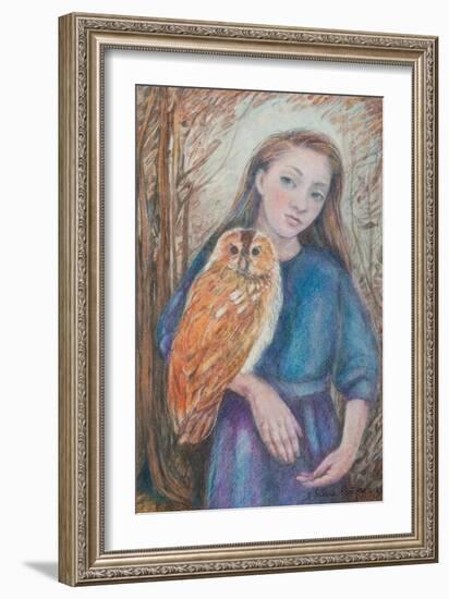 Girl with Owl, 2012-Silvia Pastore-Framed Giclee Print