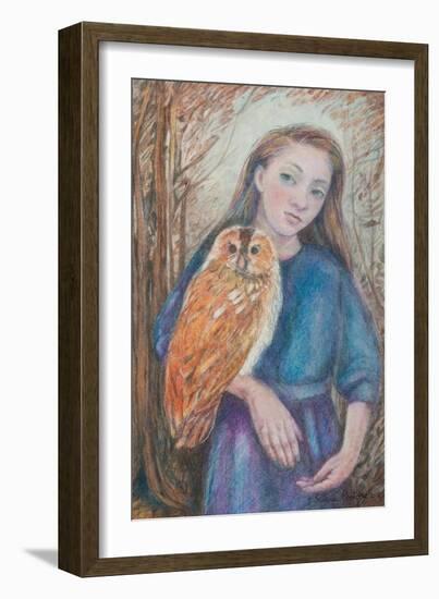 Girl with Owl, 2012-Silvia Pastore-Framed Giclee Print