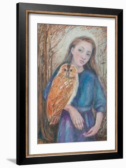 Girl with Owl, 2012-Silvia Pastore-Framed Giclee Print