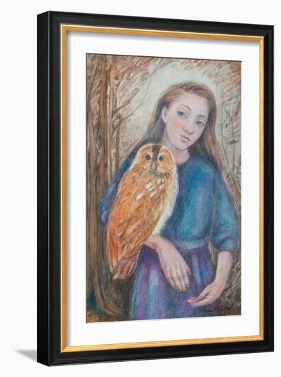 Girl with Owl, 2012-Silvia Pastore-Framed Giclee Print