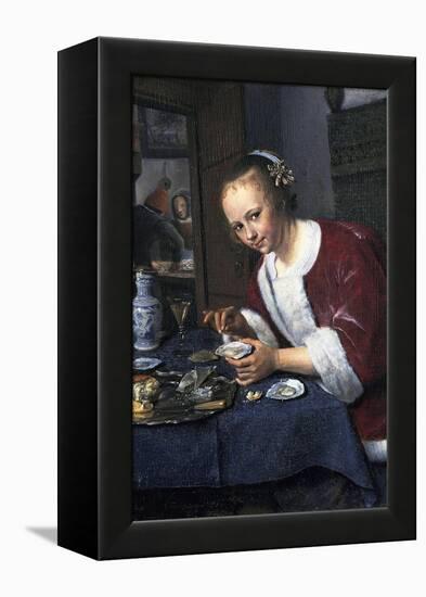 Girl with Oysters-Jan Havicksz Steen-Framed Premier Image Canvas