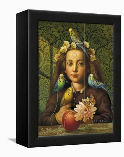 Girl with Parakeets-Dan Craig-Framed Premier Image Canvas