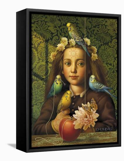 Girl with Parakeets-Dan Craig-Framed Premier Image Canvas