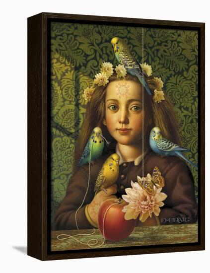 Girl with Parakeets-Dan Craig-Framed Premier Image Canvas
