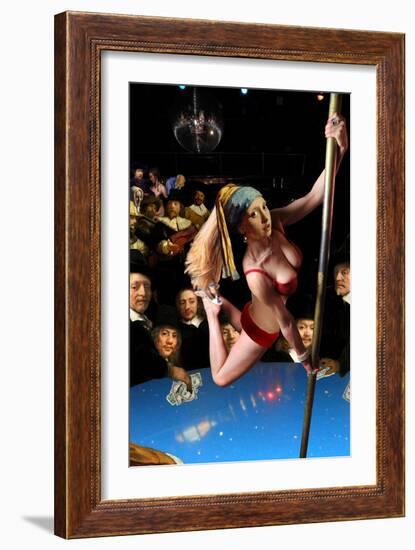 Girl with Pearl Earring and Pole-Barry Kite-Framed Premium Giclee Print