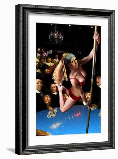 Girl with Pearl Earring and Pole-Barry Kite-Framed Premium Giclee Print