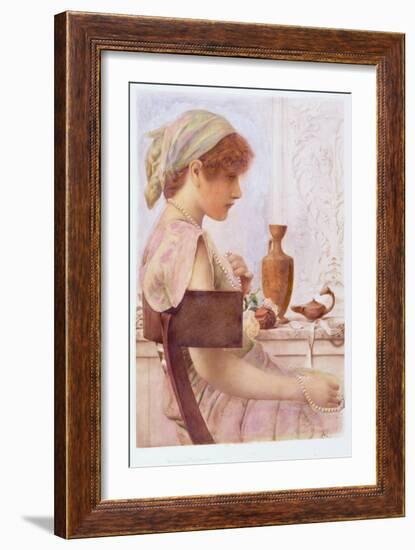 Girl with Pearls, 1897 (W/C over Photogravure)-Henry Ryland-Framed Giclee Print