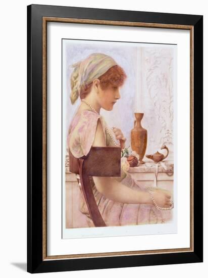 Girl with Pearls, 1897 (W/C over Photogravure)-Henry Ryland-Framed Giclee Print