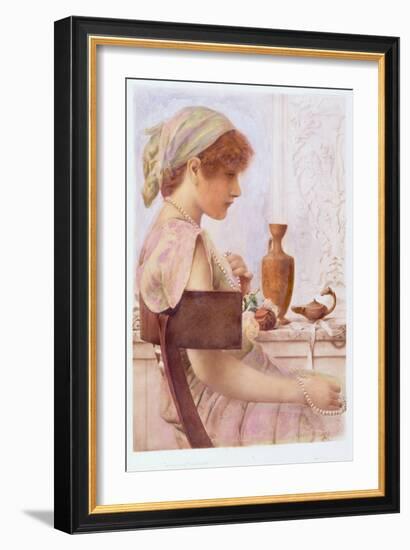 Girl with Pearls, 1897 (W/C over Photogravure)-Henry Ryland-Framed Giclee Print