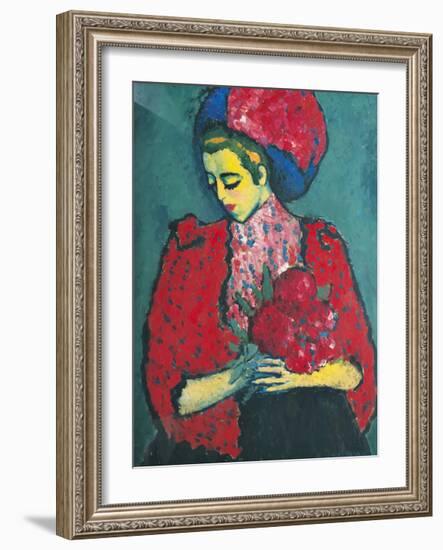 Girl with Peonies-Alexej Von Jawlensky-Framed Giclee Print