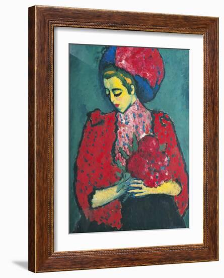 Girl with Peonies-Alexej Von Jawlensky-Framed Giclee Print