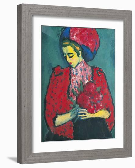 Girl with Peonies-Alexej Von Jawlensky-Framed Giclee Print