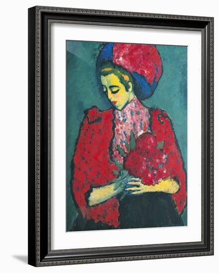 Girl with Peonies-Alexej Von Jawlensky-Framed Giclee Print