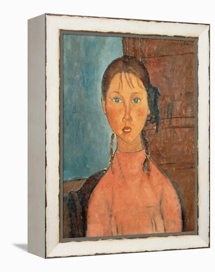 Girl with Pigtails, 1918-Amedeo Modigliani-Framed Premier Image Canvas