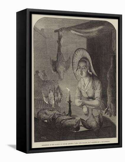 Girl with Poultry, Etc-Petrus van Schendel-Framed Premier Image Canvas