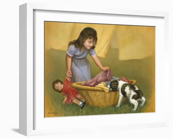 Girl with Puppy-David Lindsley-Framed Giclee Print