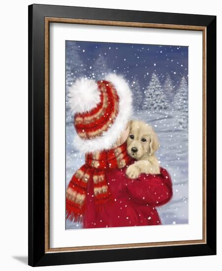 Girl with Puppy-MAKIKO-Framed Giclee Print