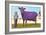 Girl with Purple Cow-null-Framed Art Print