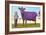 Girl with Purple Cow-null-Framed Art Print