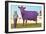 Girl with Purple Cow-null-Framed Art Print