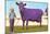 Girl with Purple Cow-null-Mounted Art Print