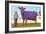 Girl with Purple Cow-null-Framed Art Print
