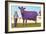 Girl with Purple Cow-null-Framed Art Print