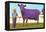 Girl with Purple Cow-null-Framed Stretched Canvas