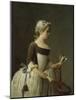 Girl with Racket and Shuttlecock, c.1740-Jean-Baptiste Simeon Chardin-Mounted Giclee Print