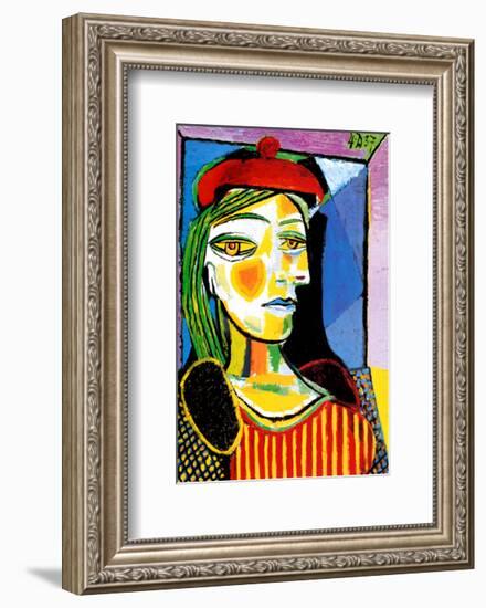 Girl with Red Beret-Pablo Picasso-Framed Art Print