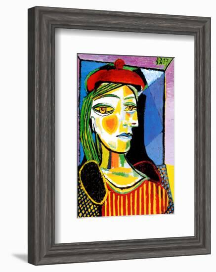 Girl with Red Beret-Pablo Picasso-Framed Art Print